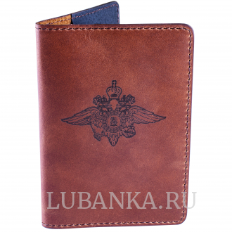 Обложка для паспорта МВД коричневая