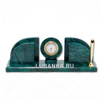 Настольный набор для руководителя «Часы» из камня